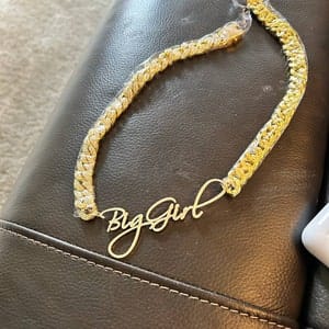 Customer photo review of JANICE RHINESTONE CUBAN NAME NECKLACE