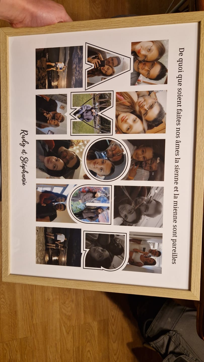 Customer photo review of Amour Lettres & Photos - Affiche personnalisée