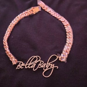 Customer photo review of JANICE RHINESTONE CUBAN NAME NECKLACE