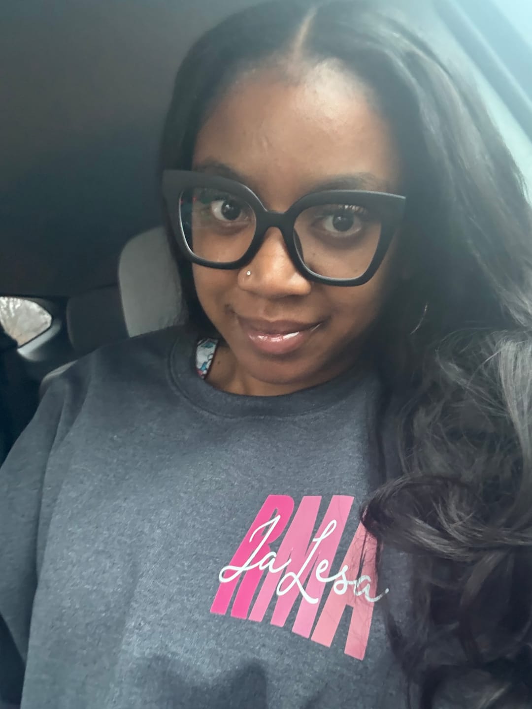 Customer photo review of Personalized Sweatshirt | Blue or Pink Certifications