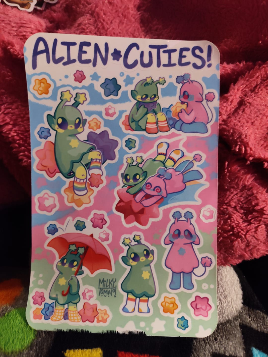 Customer photo review of Cute Alien Sticker Sheet