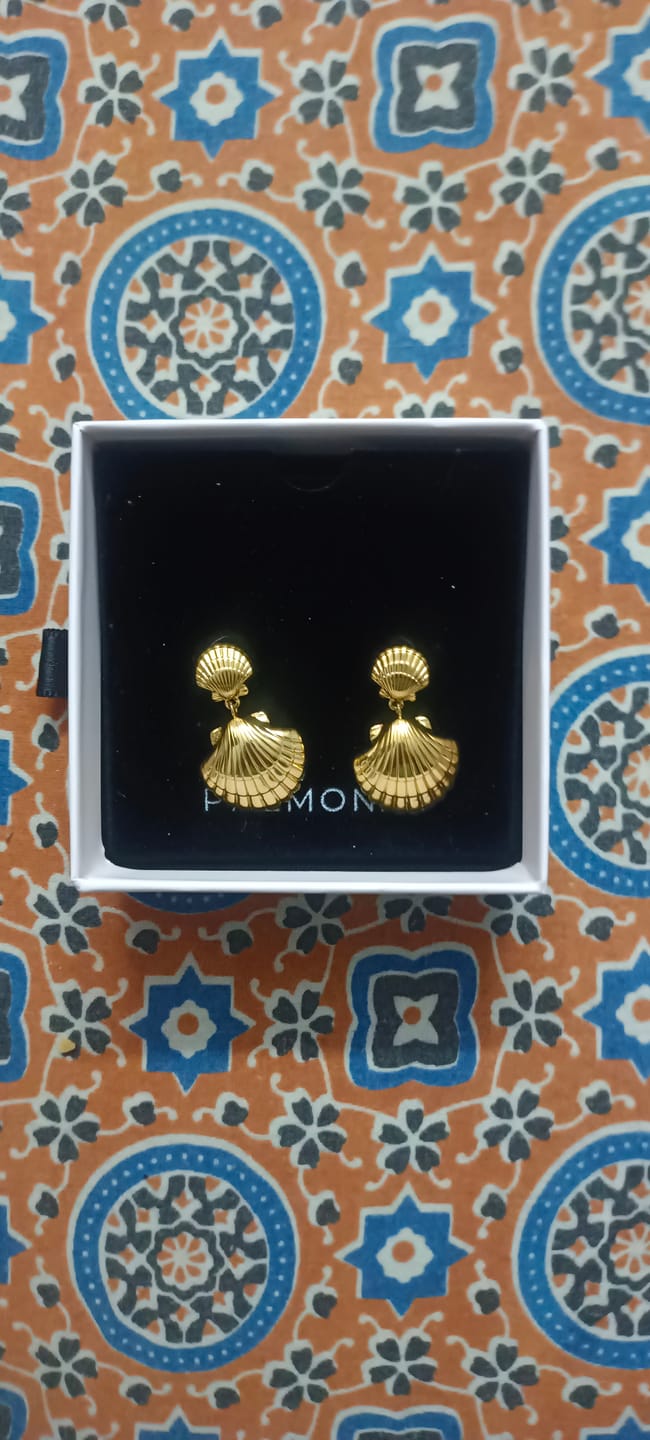 Customer photo review of Shell Drop Earrings