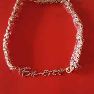 Customer photo review of JANICE RHINESTONE CUBAN NAME NECKLACE