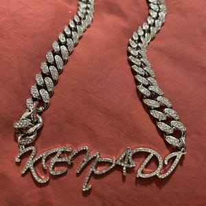Customer photo review of JANICE RHINESTONE CUBAN NAME NECKLACE