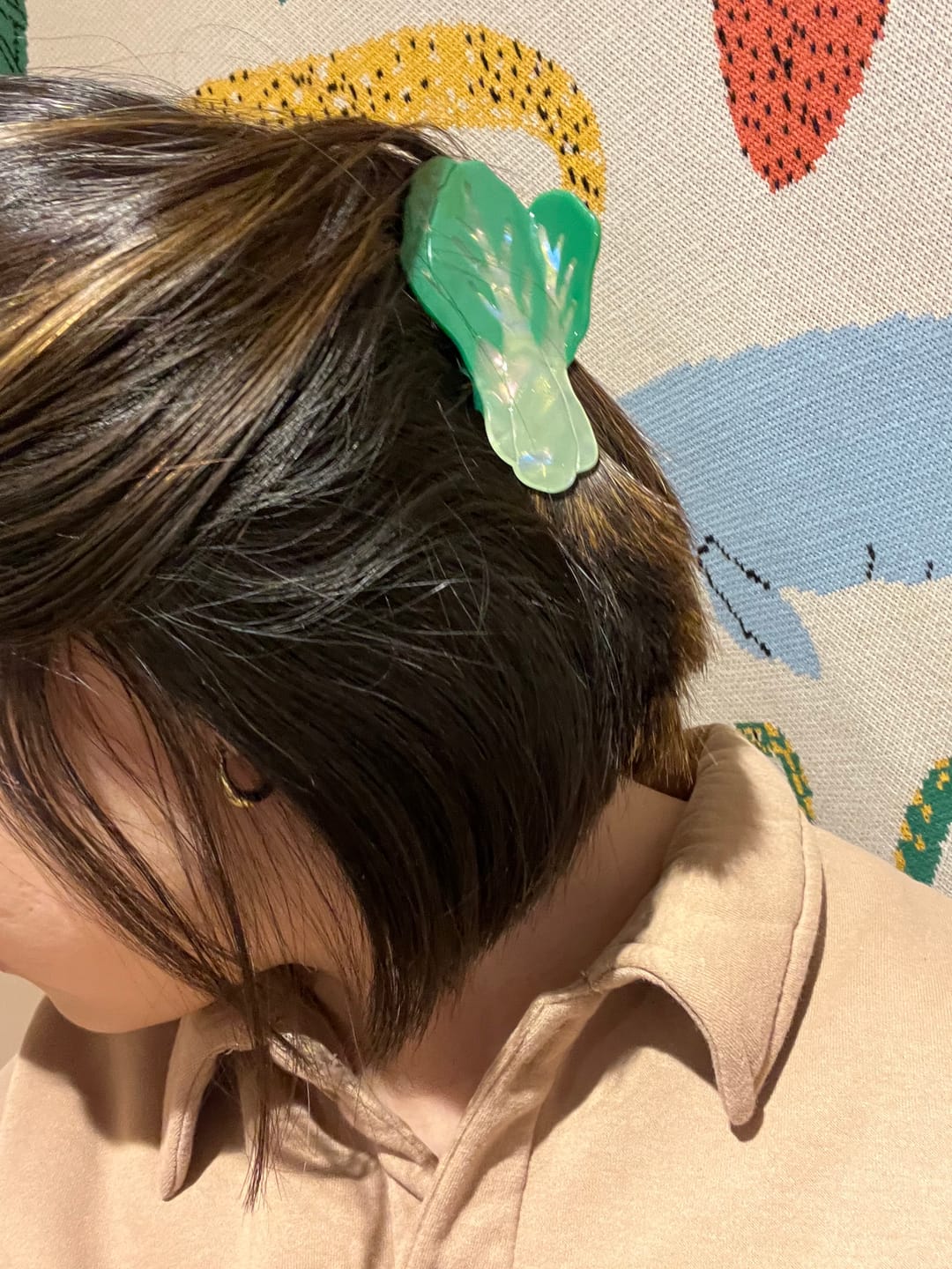 Customer photo review of Large Bok Choy Hair Claw Clip