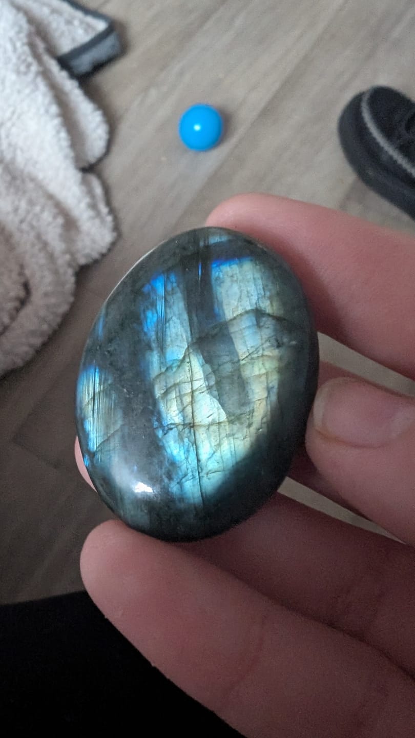 Customer photo review of Labradorite Pocket Stone