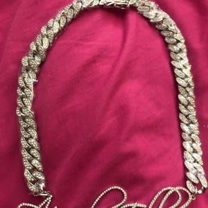 Customer photo review of JANICE RHINESTONE CUBAN NAME NECKLACE