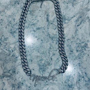 Customer photo review of JANICE RHINESTONE CUBAN NAME NECKLACE