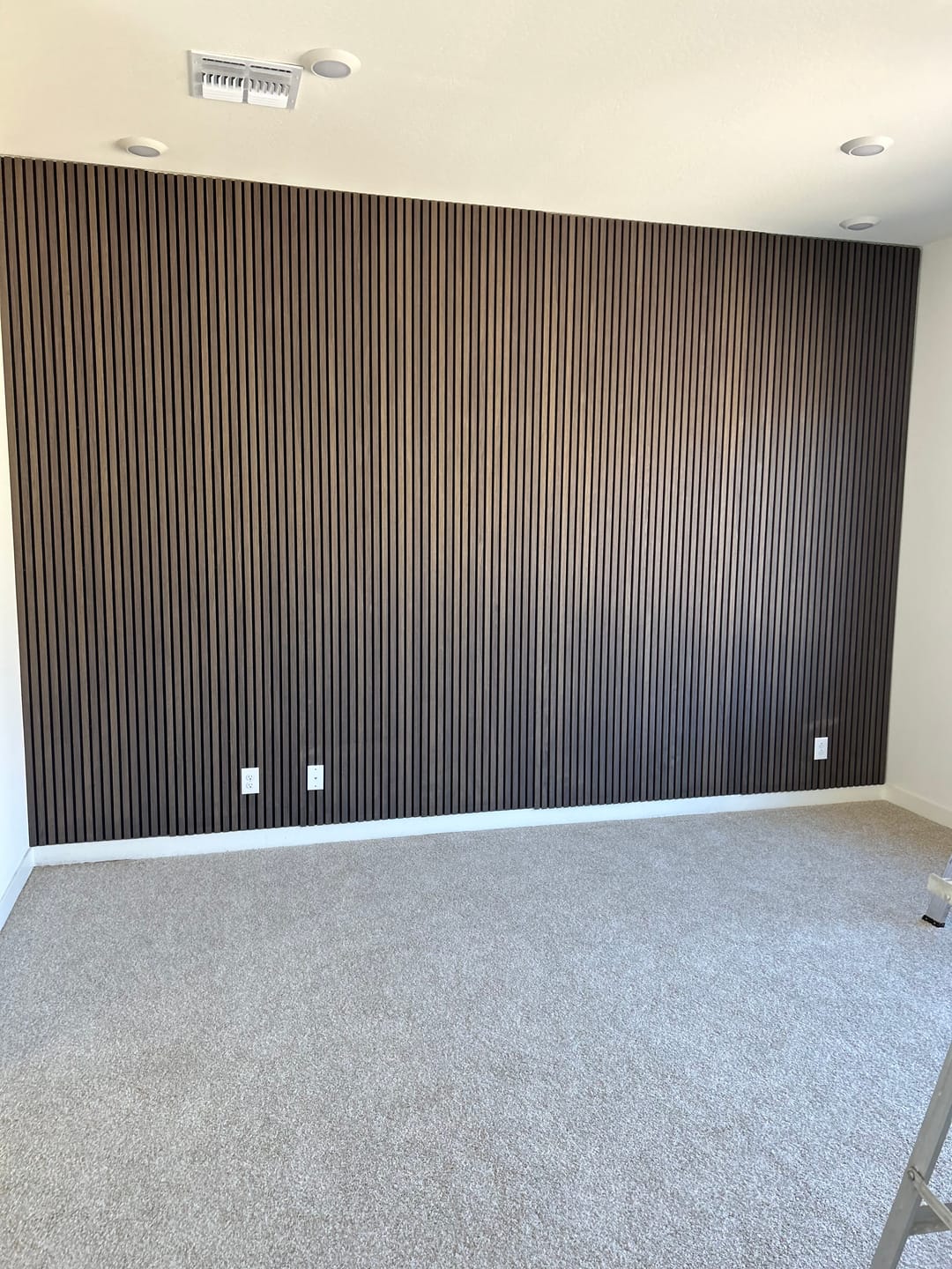 Customer photo review of Toasted Walnut Acoustic Slat Panels 118"
