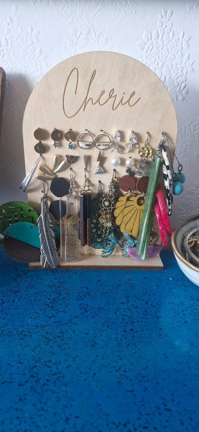Customer photo review of Personalised Floral Earring Stand