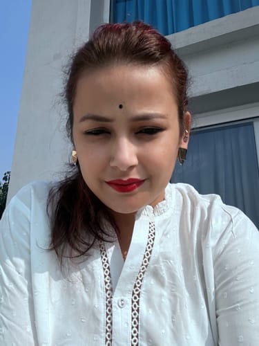 Customer photo review of Modern Cubed Stud Earrings