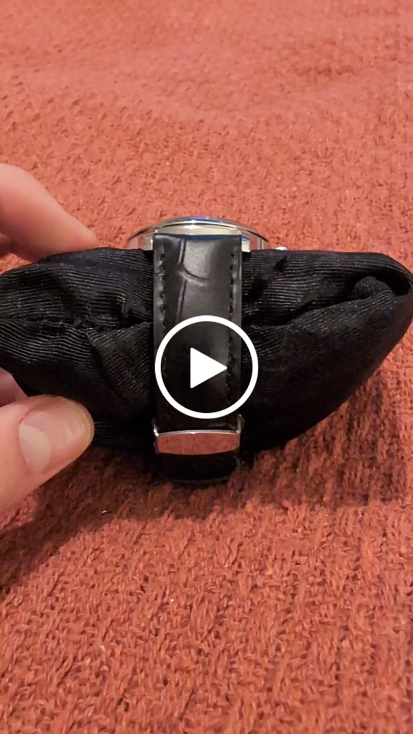 Customer video review of Genuine Leather Calfskin Premium Watch Strap with Stainless Steel Deployant Butterfly Clasp