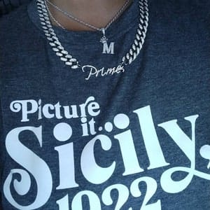 Customer photo review of JANICE RHINESTONE CUBAN NAME NECKLACE