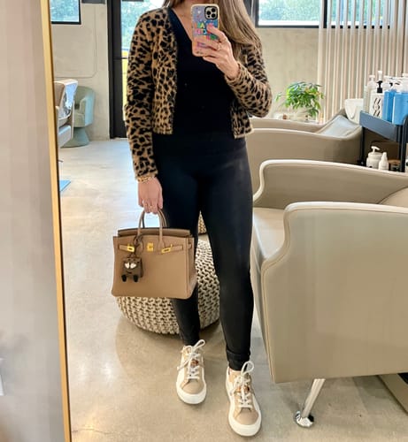 Customer photo review of V-Neck Leopard Knitted Cardigans