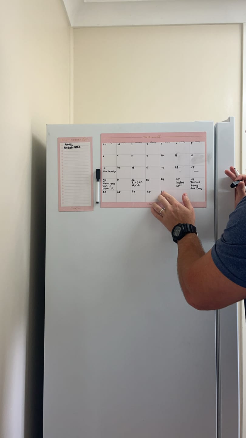 Customer photo review of Blush Monthly Planner Magnet