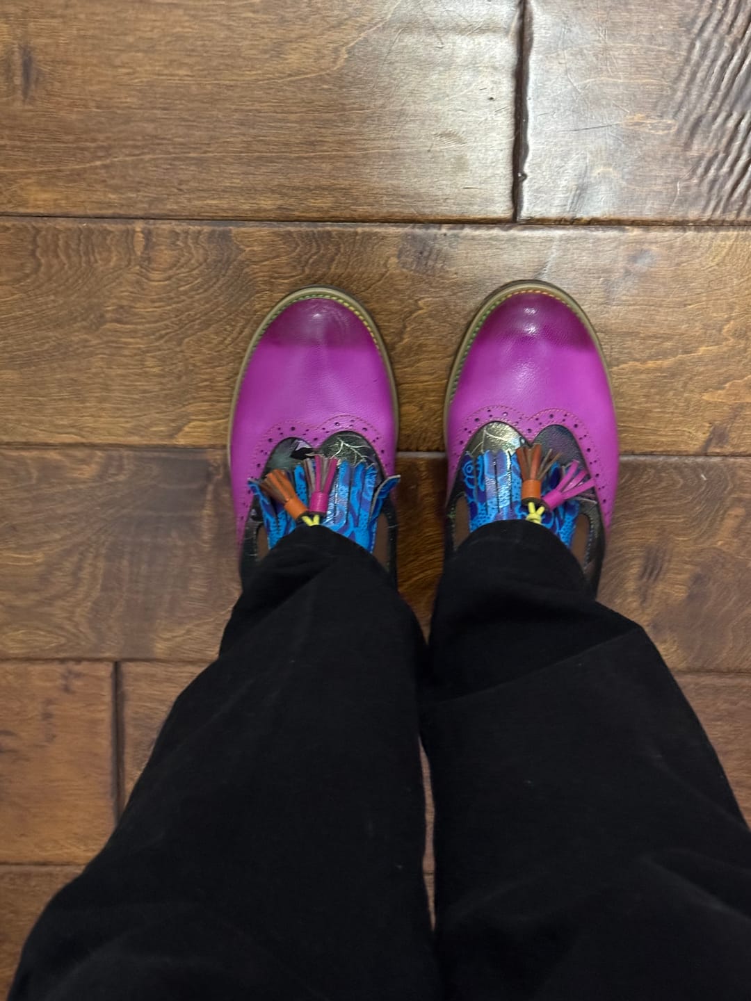 Customer photo review of Bohemian Painted  Brogue Genuine Leather Shoes