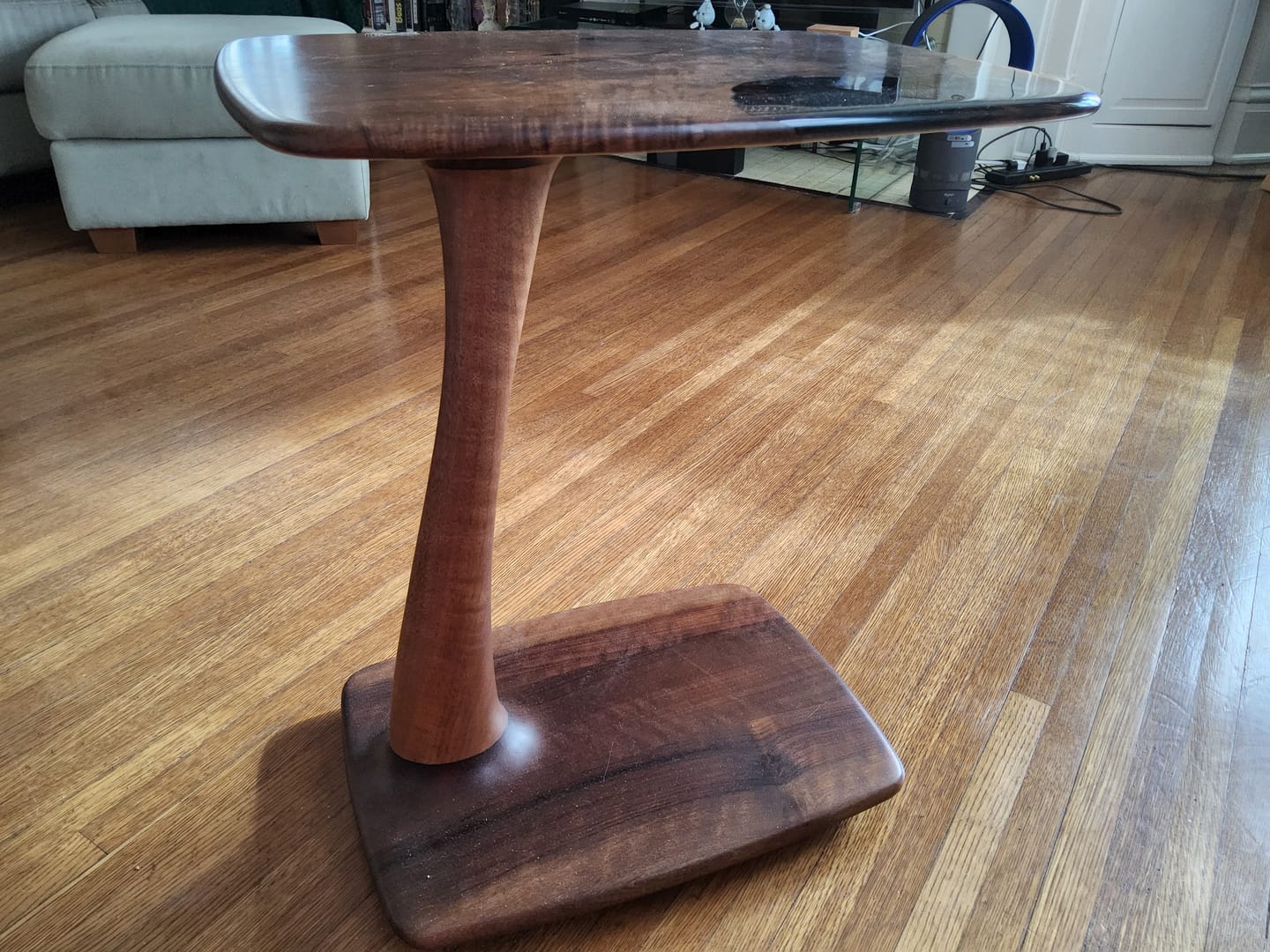 Customer photo review of C-Shaped Luxury Walnut Epoxy Resin End & Side Table