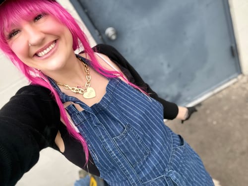 Customer photo review of Navy Pinstripe Apron