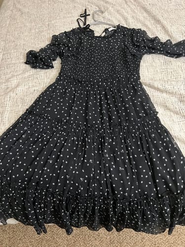 Customer photo review of LILY Polka Dot Slimming Chiffon Dress