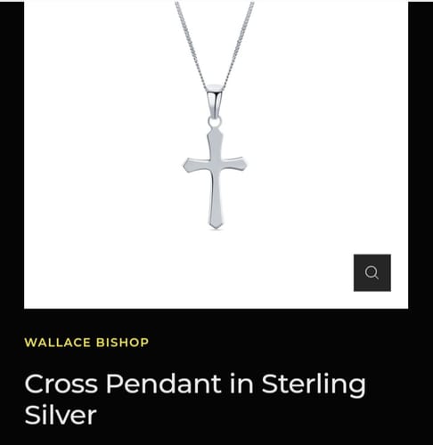 Customer photo review of Cross Pendant in Sterling Silver