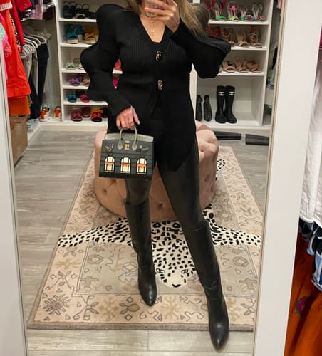 Customer photo review of Skinny V-Neck Knitted Cardigan