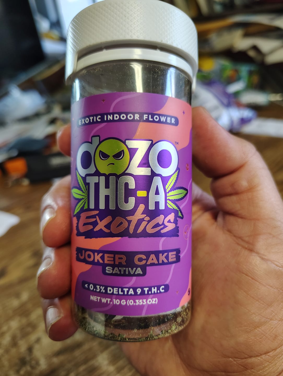 Customer photo review of 10g Dozo THC-A INDOOR FLOWER | Joker Cake - Sativa
