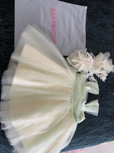 Customer photo review of Baby Flower Girl Dress Toddler Birthday Party Dress Summer Green Cake Puffy Girl Formal Dresses