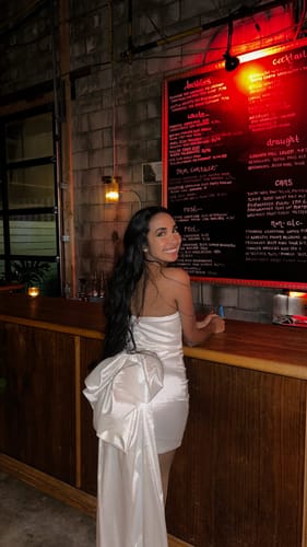 Customer photo review of Aria Bow Back Dress by Nookie - RENTAL