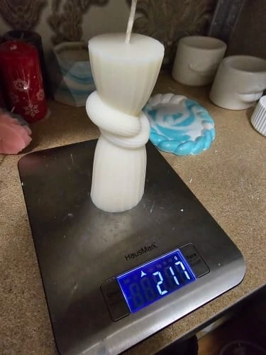 Customer photo review of Silicone Candle Mold Knot Cylindrical — White | KIMLUD