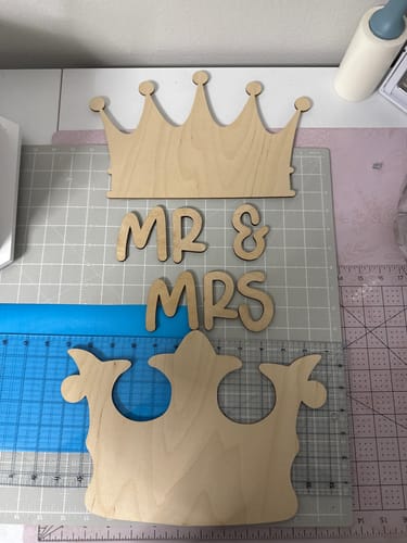 Customer photo review of Unfinished Wood Crown Shape | Medieval Pirates | DIY Craft Cutout | up to 46" 12" / 1/8"