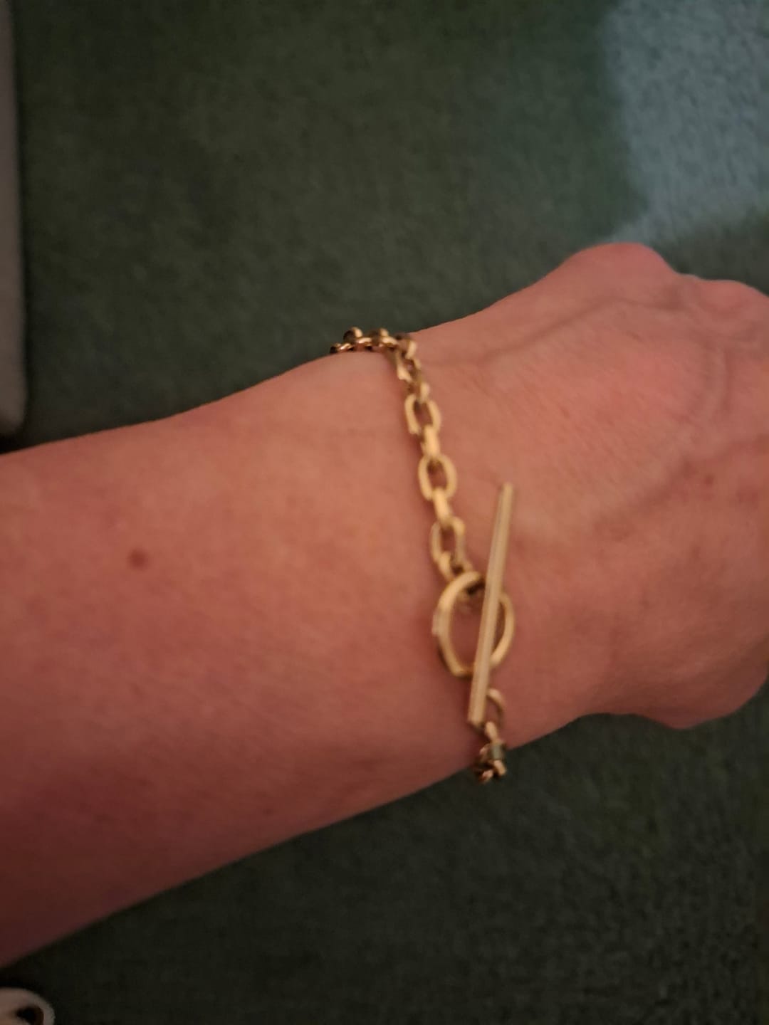 Customer photo review of Cuban T Bar Bracelet