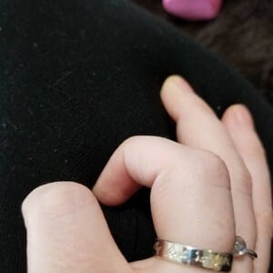 Customer photo review of Actual Handwriting Engraved Ring, 925 Sterling Silver, Vermeil Gold, Sentimental Custom Engraved Ring Band, Unisex Valentine's Day Gift for Couples