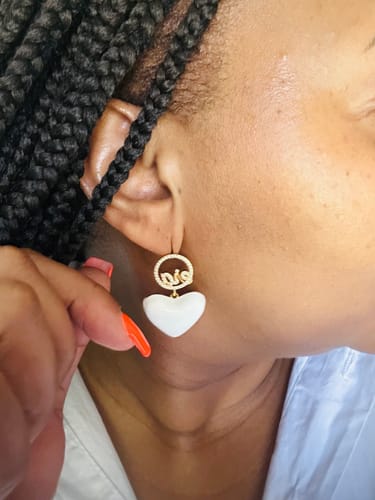 Customer photo review of White Era Adore Gold Earrings