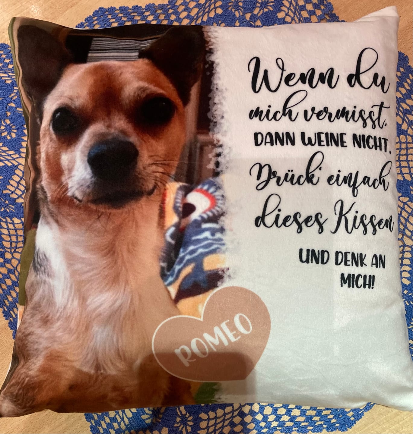 Customer photo review of Wenn du mich vermisst - Individuelles Kissen