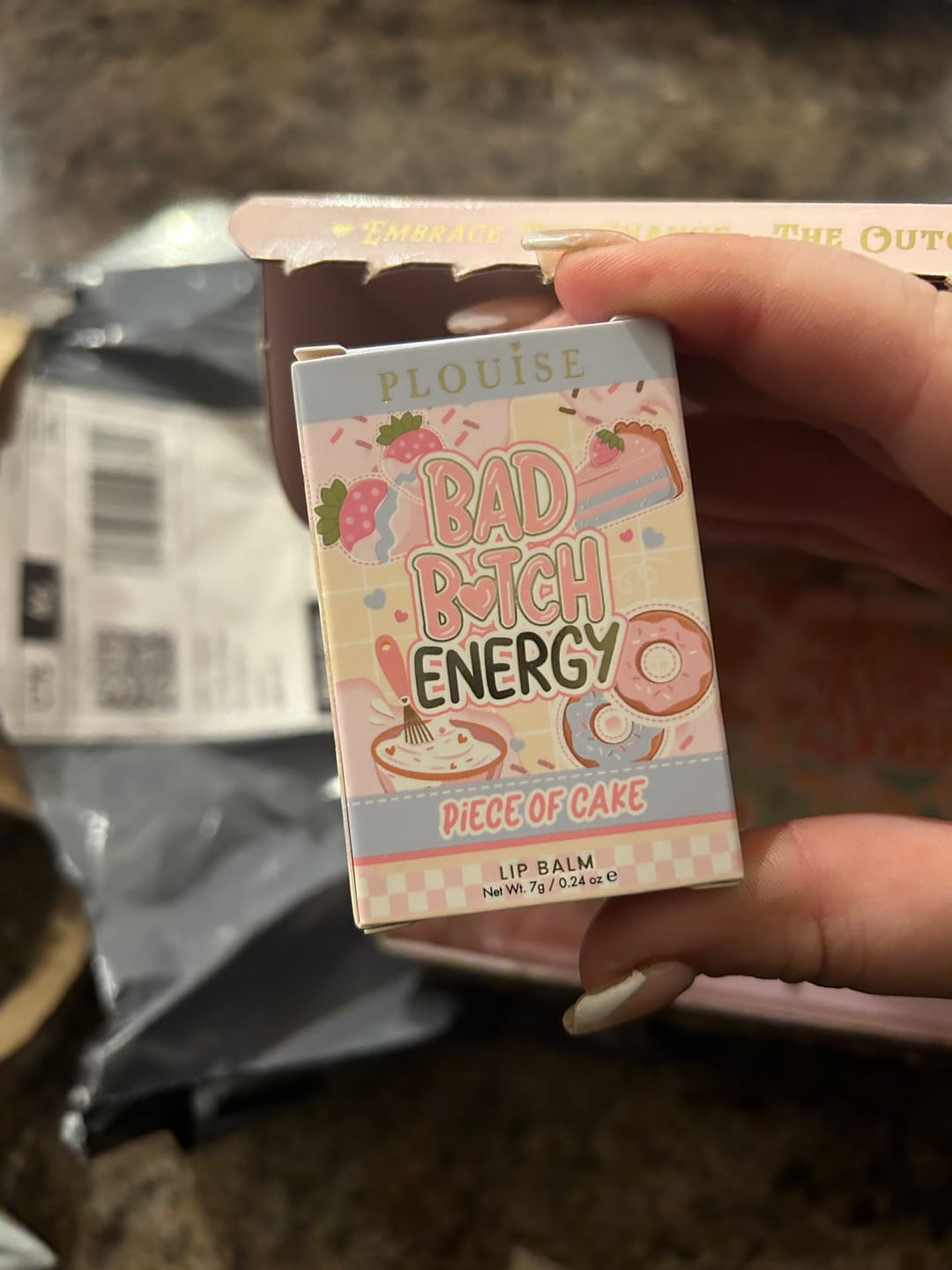 Customer photo review of P. Louise Bad Bitch Energy Keychain Lip Balm