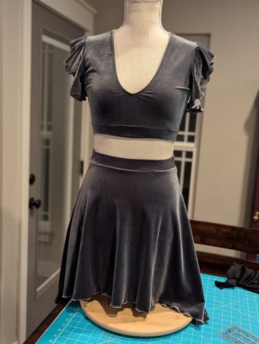 Customer photo review of Charcoal Stretch Velvet