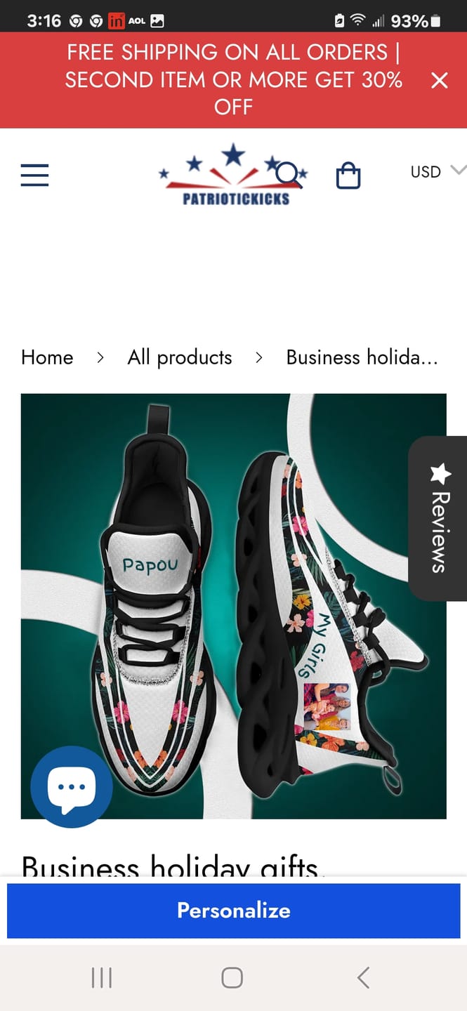 Customer photo review of Company logo gifts, Custom Logo Gifts Personalized sneaker shoes The Perfect Back to School Essential gift for customized shoes, 356-C0601