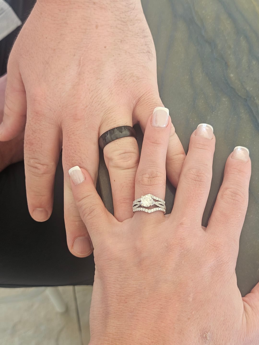 Customer photo review of Forest Tree Line Ring, Black on Black - Zirconium