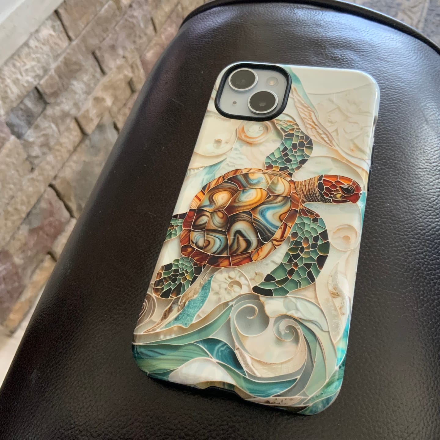 Customer photo review of Sea Turtle Stained Glass Design 1 Print iPhone Case