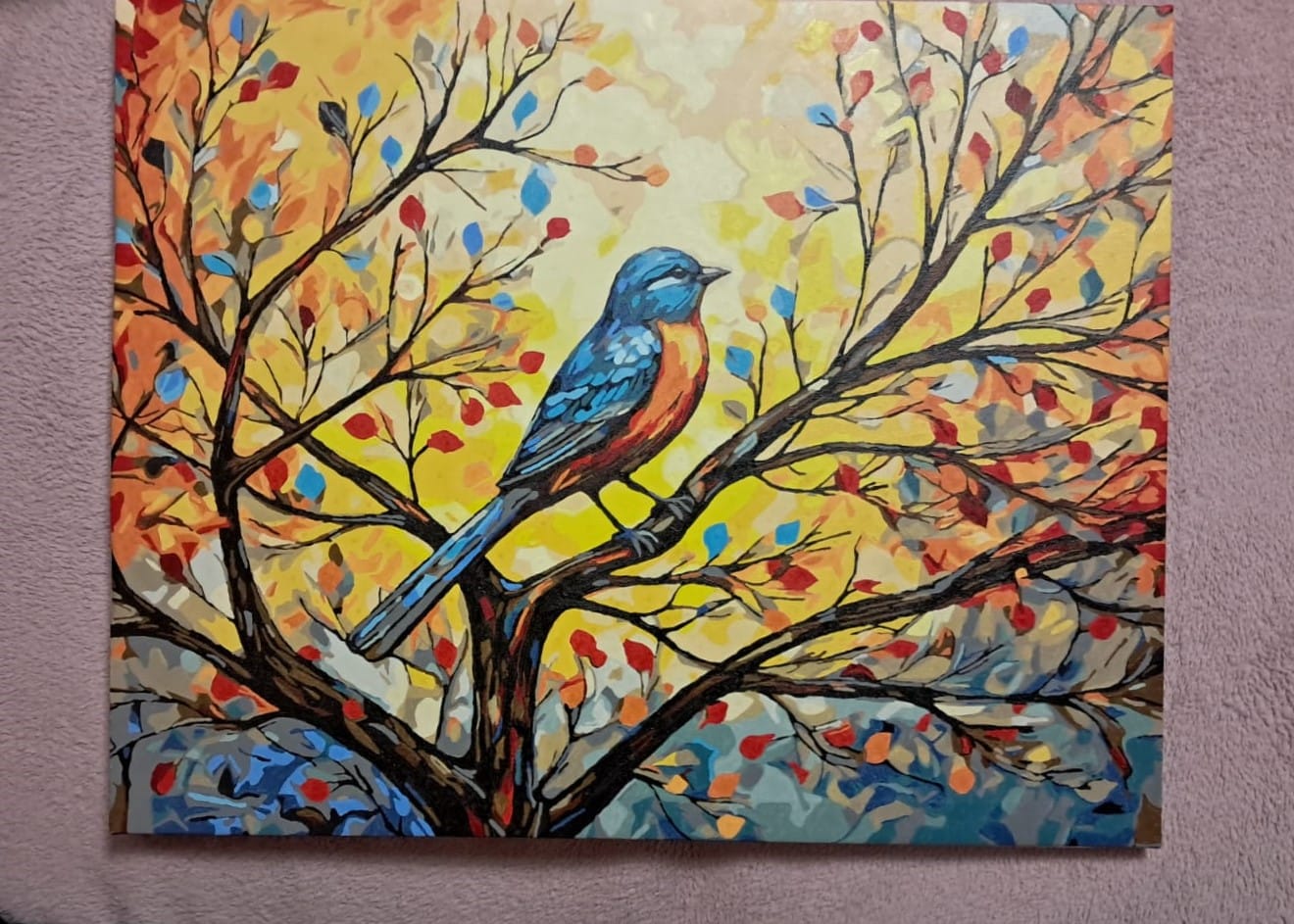 Customer photo review of Eastern Bluebird Painting by Numbers Kit