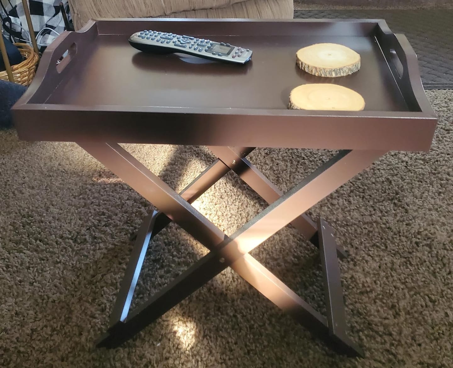 Customer photo review of Decorative Display and Accent Table Center Table Wooden