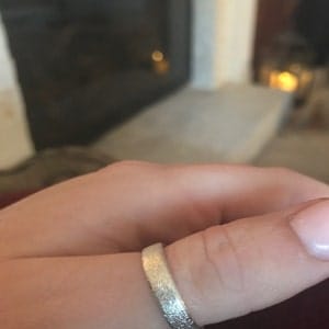 Customer photo review of Custom Fingerprint Engraved Thin Ring Band [4mm], 925 Sterling Silver, Gold Vermeil, Personalized Memorial Christmas Gift for Loss of Family Member