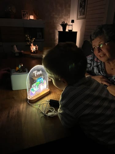Customer photo review of Traktor Nachtlicht mit eigenem Namen
