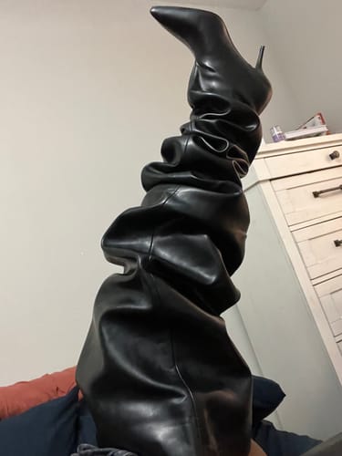 Customer photo review of NEMY-BLACK STILETTO BOOT