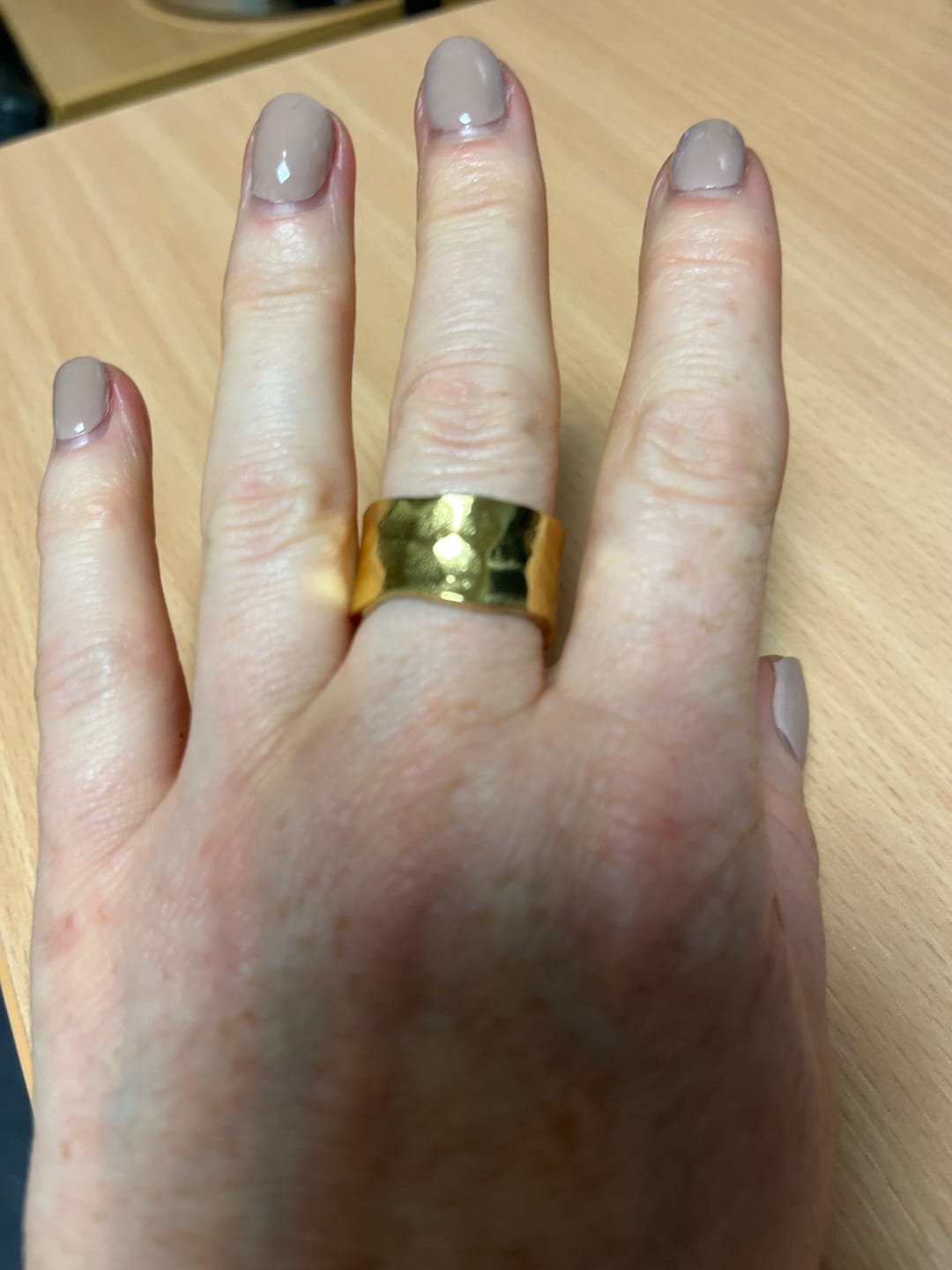 Customer photo review of Textured Band Ring
