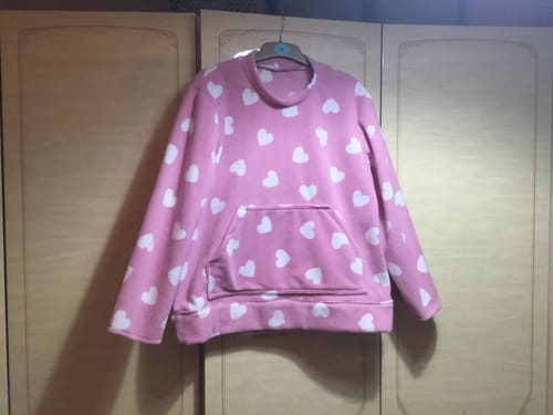 Brenda W. review of White Hearts on Pink Anti Pill Polar Fleece Fabric image 1 out of 1