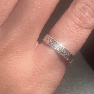 Customer photo review of Custom Fingerprint Engraved Thin Ring Band [4mm], 925 Sterling Silver, Gold Vermeil, Personalized Memorial Christmas Gift for Loss of Family Member