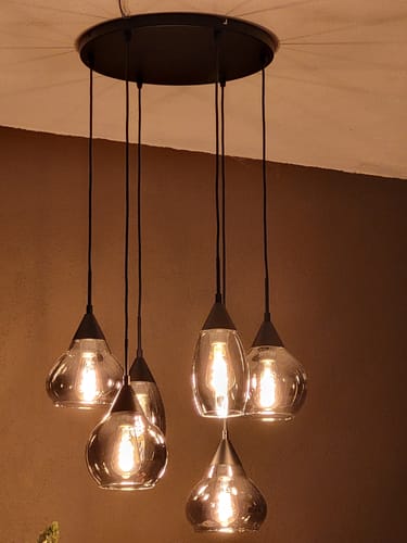 Customer photo review of Hanglamp Astraeos - 6-lichts - Smoke - Glas