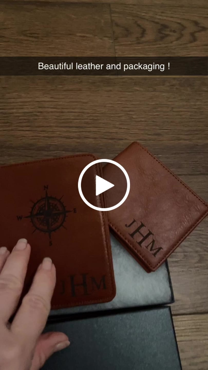 Customer video review of Personalized Leather Wallet with Monogram or Handwriting
