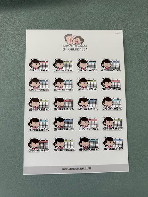 Customer photo review of Appointments 1 Planner Stickers